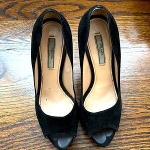 Prada peep toe pumps
